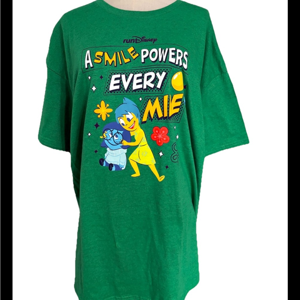 Disney Inside Out Joy & sadness  green XL T-shirt RunDisney “A